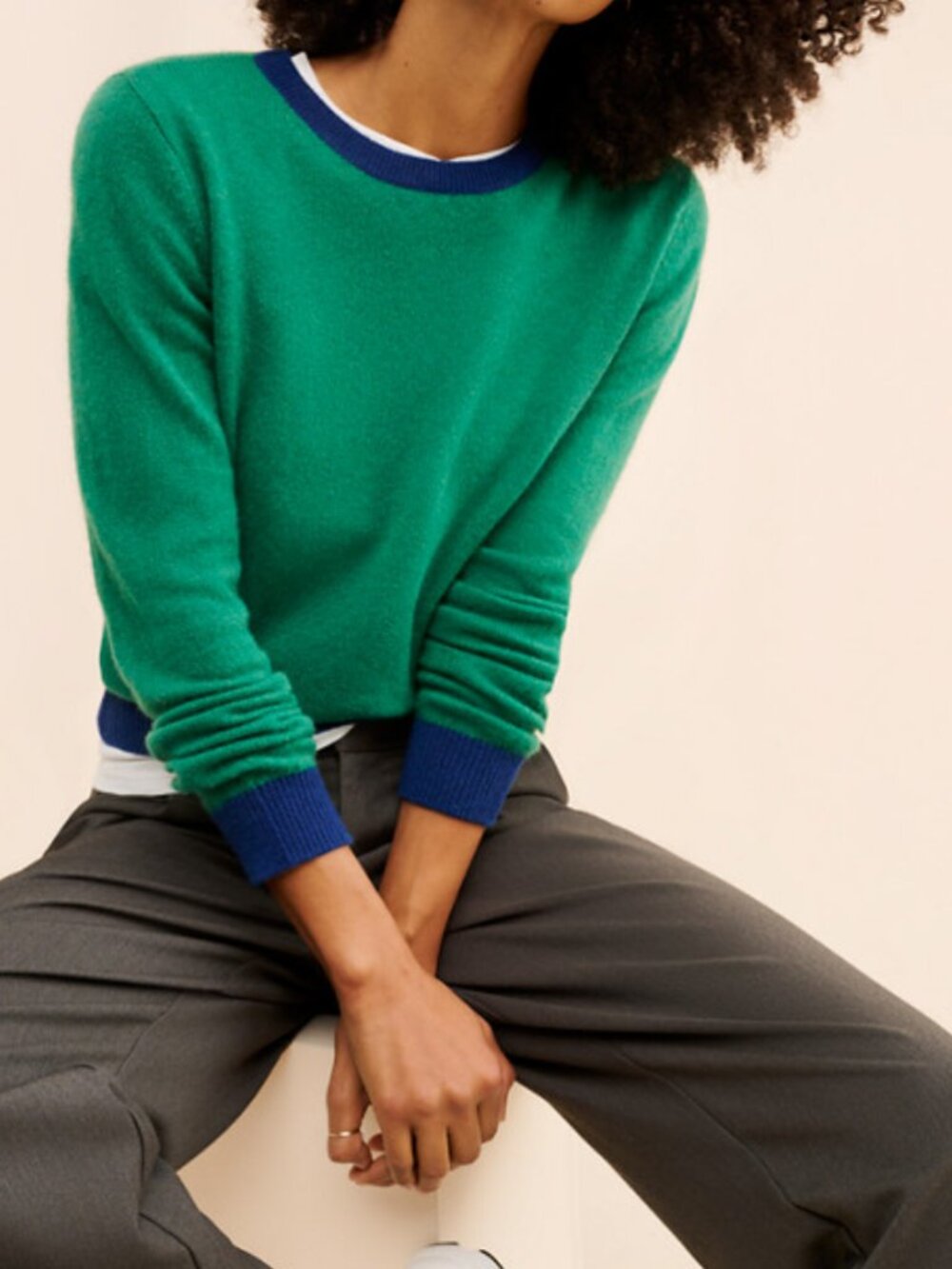 new ANTHROPOLOGIE JUMPER 1234 %100 cashmere crewneck sweater s